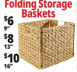 Ocean State Job Lot Small Foldable Wicker Storage Basket 11 x 11 x 13 offer