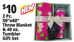 Ocean State Job Lot 2 Pc. 50x60 Throw Blanket & 40 oz. Tumbler Gift Set offer