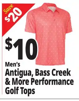 Ocean State Job Lot Men's Antigua, Bass Creek & More Performance Golf Tops offer
