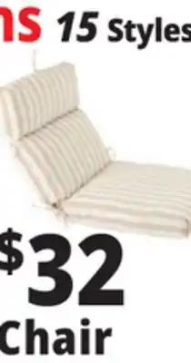 Ocean State Job Lot Beige Stripped Chair Cushion offer