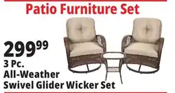 Ocean State Job Lot 3-Piece Swivel Rocking Wicker Set offer