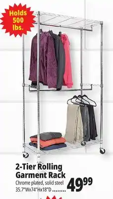 Ocean State Job Lot 2-Tier Rolling Garment Rack offer