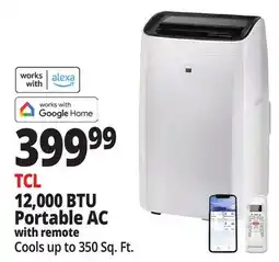 Ocean State Job Lot TCL 12 000 BTU (8 350 DOE) Smart Portable Air Conditioner offer