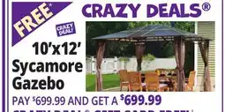 Ocean State Job Lot ShelterLogic 10' x 12' Sycamore Steel Frame Gazebo with Hardtop Roof Dark Coffee offer
