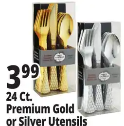 Ocean State Job Lot 24 Ct. Premium Gold or Silver Utensils offer
