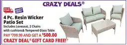 Ocean State Job Lot 4-Piece Resin Wicker Deep Seating Set offer