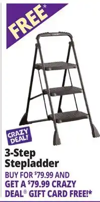 Ocean State Job Lot Cosco 3-Step Folding Step Stool with Top Cap Black offer