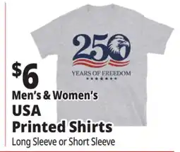 Ocean State Job Lot Men's & Women's USA Printed Shirts offer
