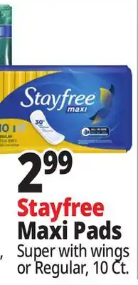 Ocean State Job Lot Stayfree Maxi Pads offer