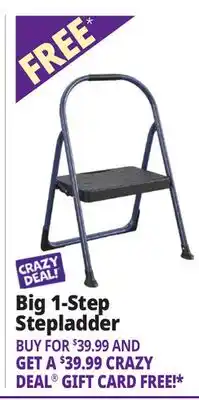 Ocean State Job Lot Cosco 1-Step Folding Step Stool with Handle offer