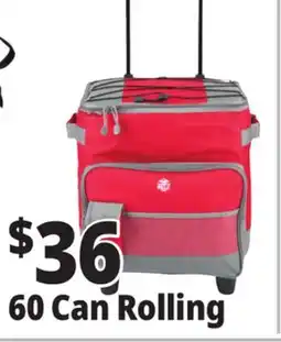 Ocean State Job Lot North Peak 60-Can Rolling Cooler Red offer