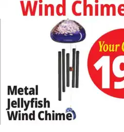 Ocean State Job Lot Ceramic Glass & Metal Jellyfish Windchime offer