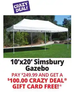 Ocean State Job Lot Simsbury 10' x 20' One-Touch Pop-Up Gazebo offer
