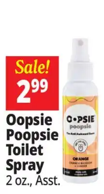 Ocean State Job Lot Oopsie Poopsie Orange & Ginger Toilet Spray 2 oz offer