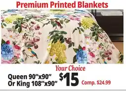 Ocean State Job Lot Premium Printed Blankets Queen 90x90 Or King 108x90 offer