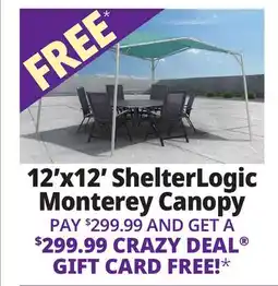 Ocean State Job Lot ShelterLogic Monterey 12' x 12' Canopy Cream offer