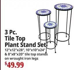 Ocean State Job Lot 3 Pc. Tile Top Plant Stand Set offer