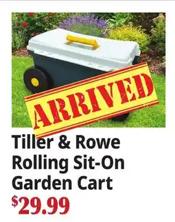 Ocean State Job Lot Tiller & Rowe Rolling Sit-On Garden Cart offer