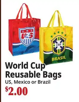 Ocean State Job Lot World Cup Reusable Bags offer