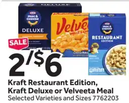 Stop&Shop Kraft Restaurant Edition, Kraft Deluxe or Velveeta Meal offer