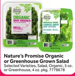 Stop&Shop Nature's Promise Organic or Greenhouse Grown Salad offer