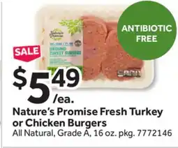 Stop&Shop Nature's Promise Fresh Turkey or Chicken Burgers offer