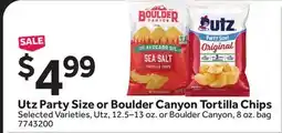 Stop&Shop Utz Party Size or Boulder Canyon Tortilla Chips offer