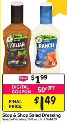 Stop&Shop Stop & Shop Salad Dressing offer