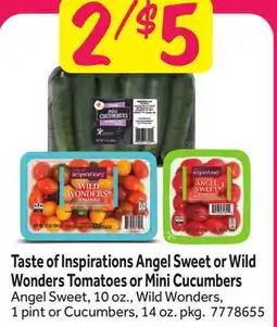 Stop&Shop Taste of Inspirations Angel Sweet or Wild Wonders Tomatoes or Mini Cucumbers offer