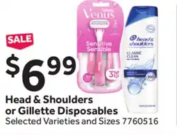 Stop&Shop Head & Shoulders or Gillette Disposables offer