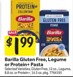Stop&Shop Barilla Gluten Free, Legume or Protein+ Pasta offer
