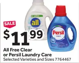 Stop&Shop All Free Clear or Persil Laundry Care offer