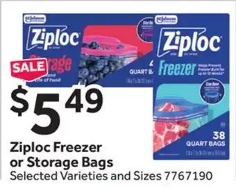 Stop&Shop Ziploc Freezer or Storage Bags offer