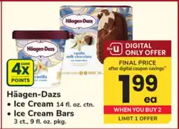 ACME Häagen-Dazs Ice Cream 14 fl. oz. ctn., Ice Cream Bars 3 ct., 9 fl. oz. pkg offer