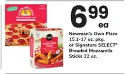 ACME Newman's Own Pizza 15.1-17 oz. pkg. or Signature SELECT Breaded Mozzarella Sticks 22 oz offer