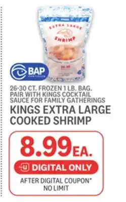 Kings Food Markets KINGS EXTRA LARGE COOKED SHRIMP offer