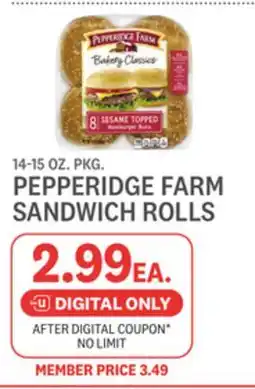 Kings Food Markets PEPPERIDGE FARM SANDWICH ROLLS offer