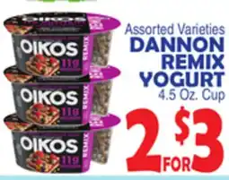 Bravo Supermarkets DANNON REMIX YOGURT offer