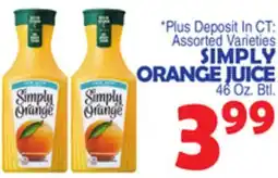 Bravo Supermarkets SIMPLY ORANGE JUICE offer
