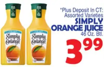 Bravo Supermarkets SIMPLY ORANGE JUICE offer