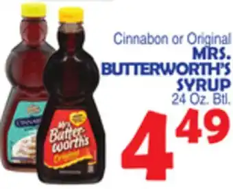 Bravo Supermarkets MRS. BUTTERWORTH'S SYRUP offer