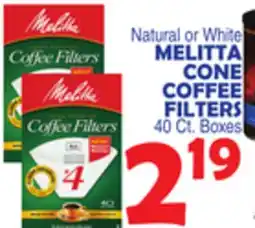 Bravo Supermarkets MELITTA CONE COFFEE FILTERS offer