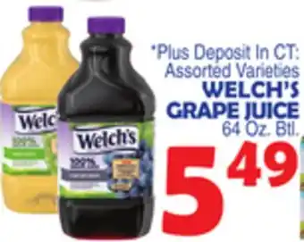 Bravo Supermarkets WELCH'S GRAPE JUICE offer