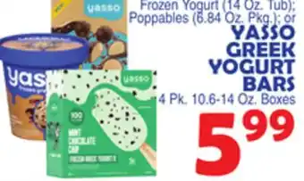 Bravo Supermarkets YASSO GREEK YOGURT BARS offer