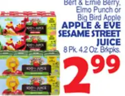 Bravo Supermarkets APPLE & EVE SESAME STREET JUICE offer