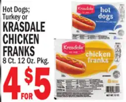 Bravo Supermarkets Krasdale Hot Dogs Turkey or CHICKEN FRANKS offer