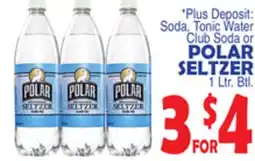 Bravo Supermarkets Soda, Tonic Water Club Soda or POLAR SELTZER offer