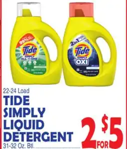 Bravo Supermarkets TIDE SIMPLY LIQUID DETERGENT offer