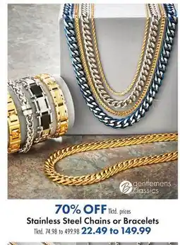 Boscov's Stainless Steel Chains or Bracelets offer