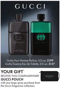 Boscov's GUCCI Guilty Essence Eau de Toilette offer